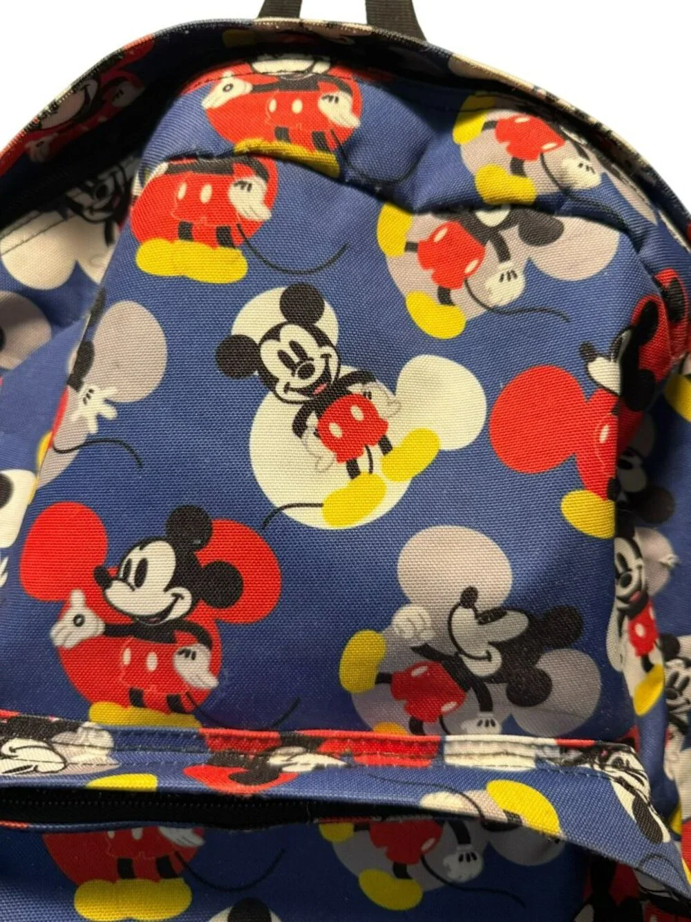 Disney Loungefly Mickey Mouse Blue Backpack With Zippered Front Pocket